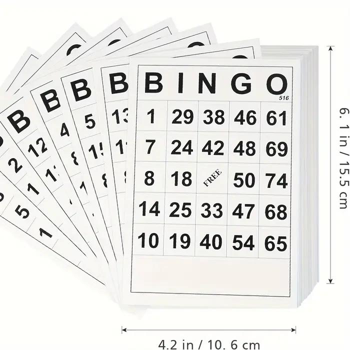 Cartes de jeu en papier pour Bingo