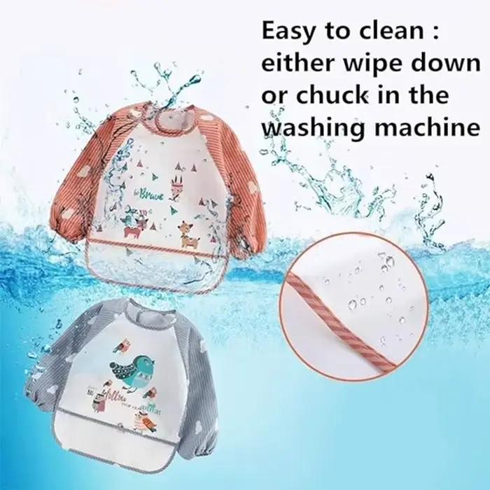 Bavoirs imperméables en EVA à manches longues pour bébés
