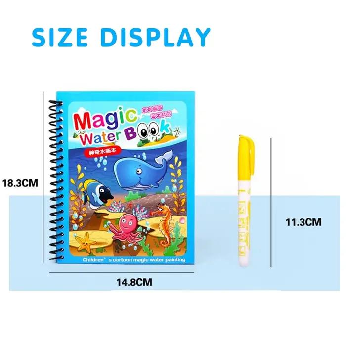 Livre magique de dessin à l'eau pour enfants planche à dessin réutilisable carnet d'apprentissage de la peinture et coloriage occasions spéciales noël anniversaire et éducation sensorielle