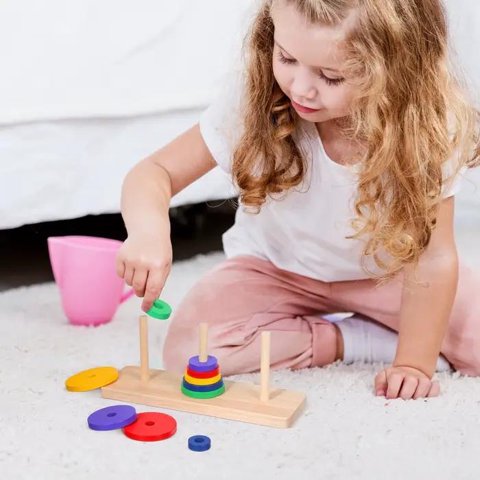 1 jeu de puzzle en bois Tour de Hanoï