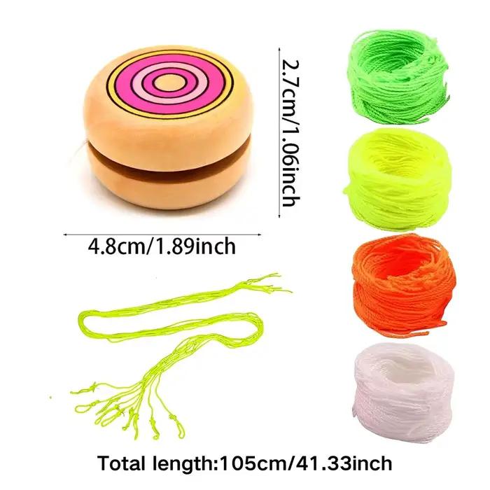1/2 yoyo en bois de couleur aléatoire et 10/20 cordes de rechange