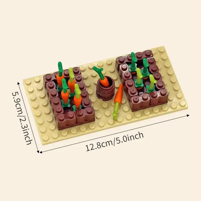 MOC – blocs de construction d'animaux de ferme, arbres, plantes, jouets pour enfants, cadeaux avec légumes, Fruits, pièces en briques