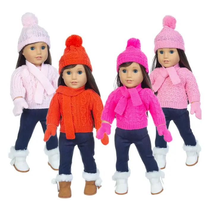 Ensemble pull de noël 2023 adapté à la poupée American Girl