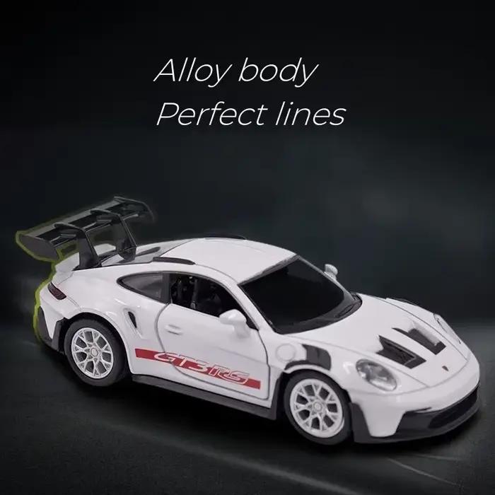 1:36 Porsche 911 GT3 RS Mini modèle de voiture en alliage course moulé sous pression jouet en métal sport Simulation Collection retirer cadeaux pour enfants