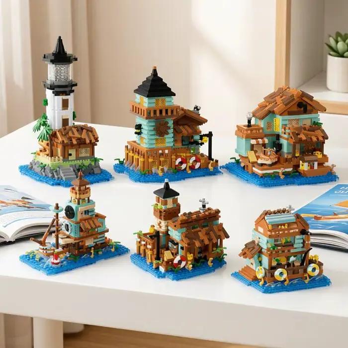 Mini Blocs - Cabane de Pêcheur à Assembler - Jouet Éducatif
