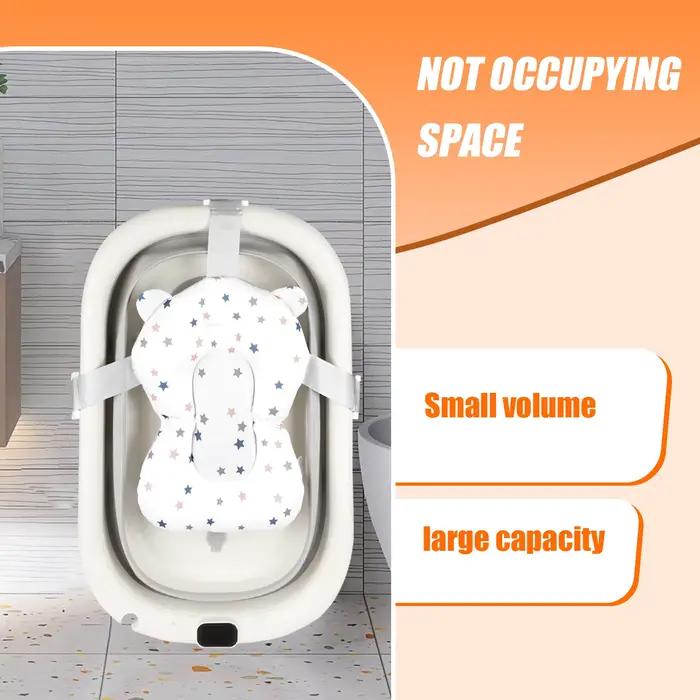 Baignoire Bébé Pliable - Avec Coussin De Bain Et Thermomètre Intégré - Idéal Pour Cadeau De Naissance Fille Ou Garçon
