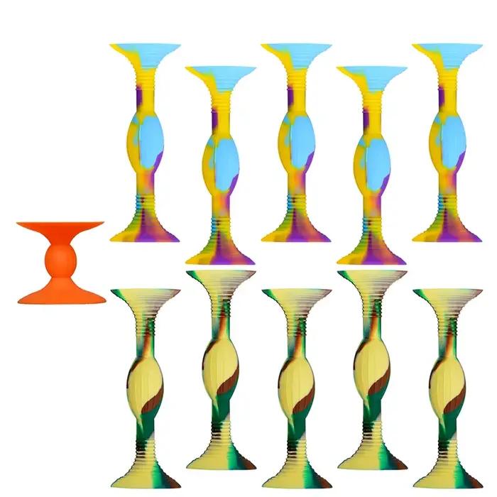 Ensemble de jeu - Jeu de lancer à ventouse intérieure et extérieure - Fléchettes de compétition POP de couleurs mélangées 10 pièces