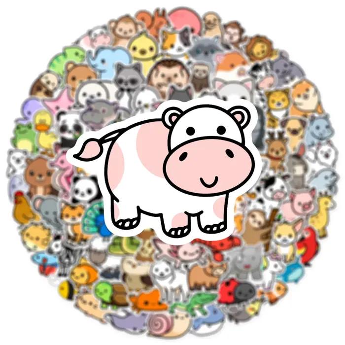 100 pièces mignon dessin animé animaux mélange Graffiti autocollants bricolage téléphone guitare ordinateur portable