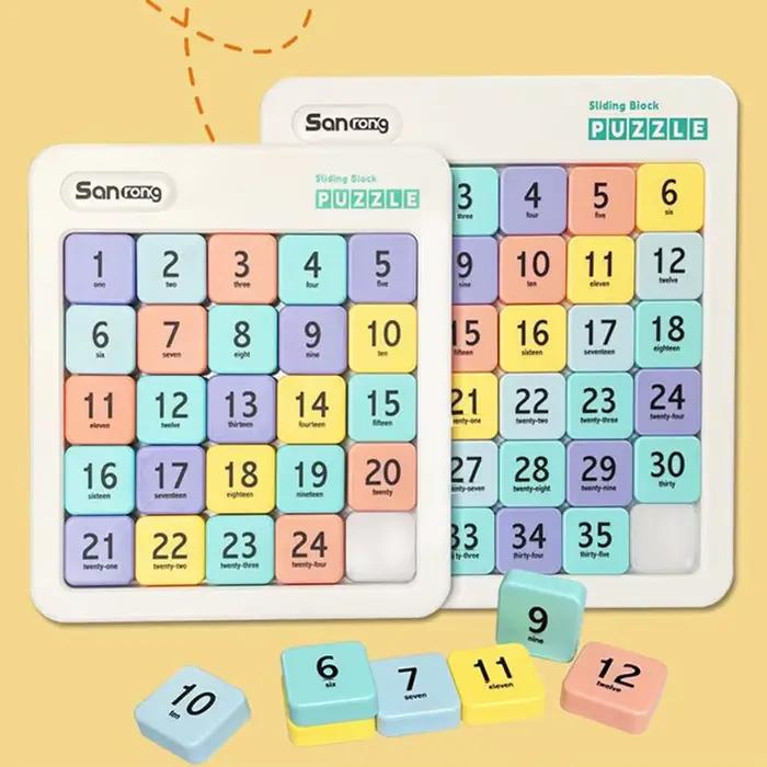 Jeu de puzzle magnétique à glissière avec chiffres 3x3 4x4 5x5