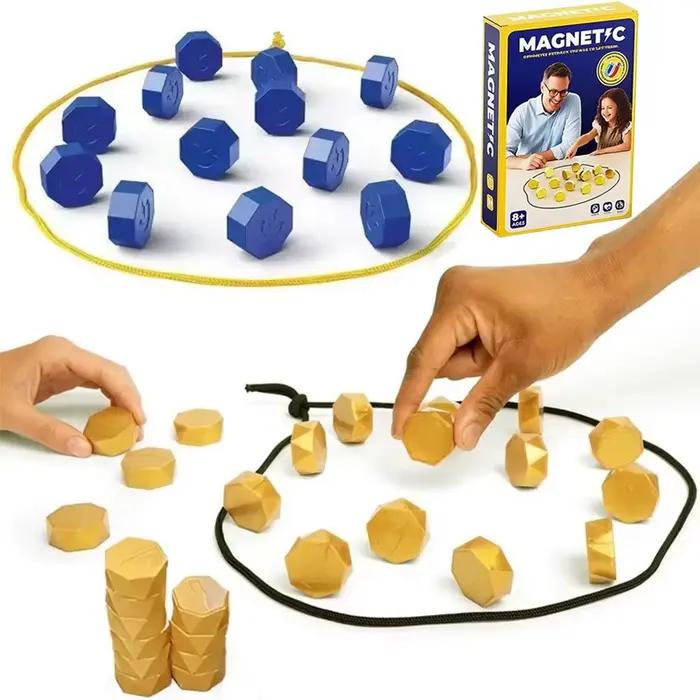 Jeu de pierres magnétiques de 3,5 cm, plateau magnétique interactif, stratégie, famille, enfants, adultes, jeu de pierres magnétiques portable, jeux de société