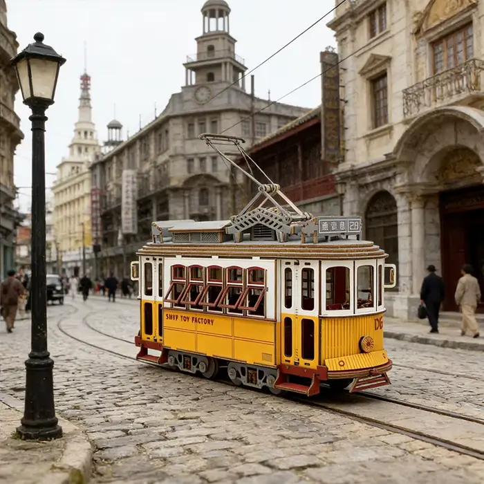 Puzzle 3D en bois Tram : Modèles réduits de tramway