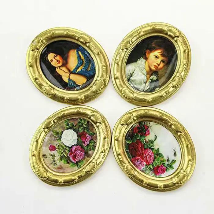 2 pièces de peintures murales miniatures à l'huile pour maison de poupée : accessoires de décoration murale