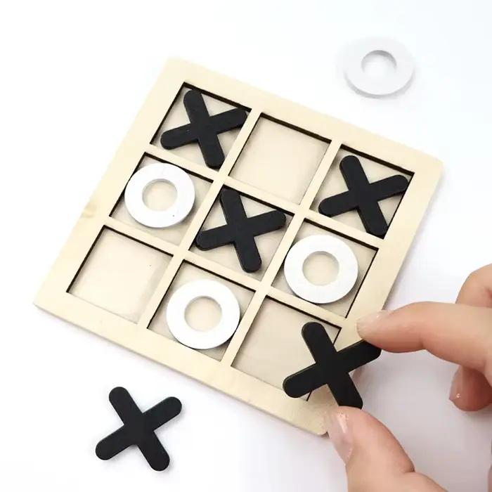 Jeu de société Tic Tac Toe en bois massif