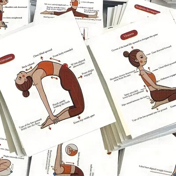 32 pièces/ensemble cartes de guidage de pose de yoga