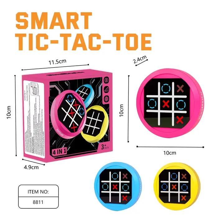 Jeu de Tic Tac Toe 4-en-1 portable - Console de puzzle électronique
