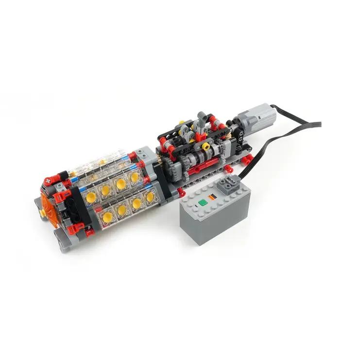 Blocs de construction stemedu moteur V16 transparent technic assemblez votre propre transmission 6 vitesses jouets de bricolage pour adolescents occasions spéciales