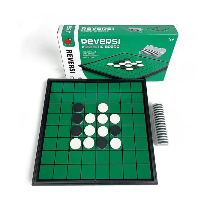 Jeu de société Reversi magnétique pliable 25x25, plateau en plastique portable, jeu de table, voyage, extérieur, famille, jeu de stratégie classique