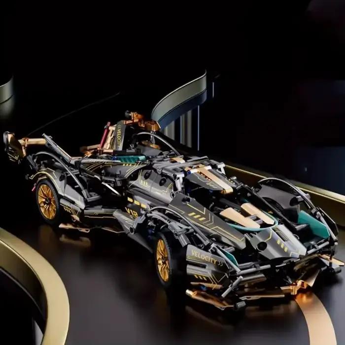 Voiture de course V12 en blocs de construction