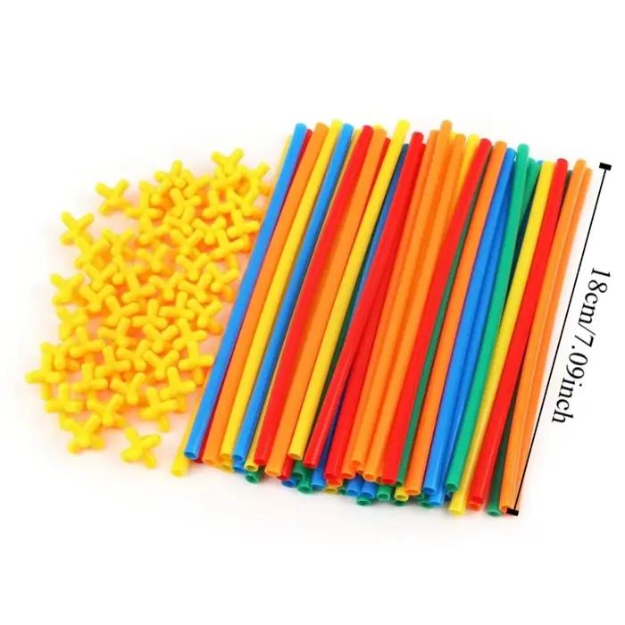 Ensemble de constructeur de paille en plastique