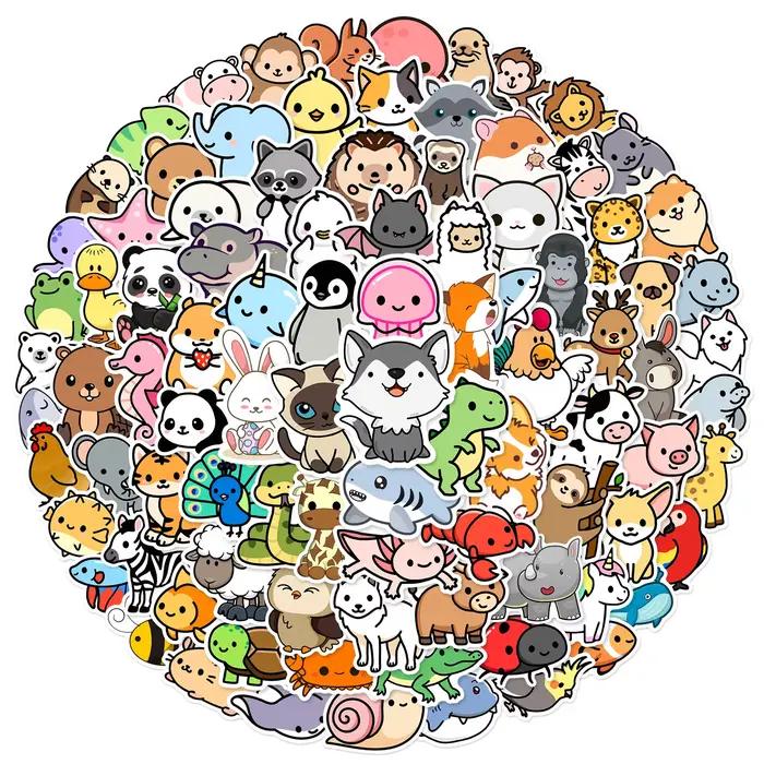 100 pièces mignon dessin animé animaux mélange Graffiti autocollants bricolage téléphone guitare ordinateur portable