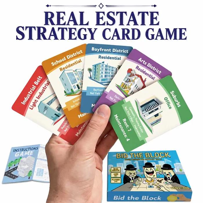 Jeu de cartes Bid the Block Real Estate pour 2 à 6 joueurs
