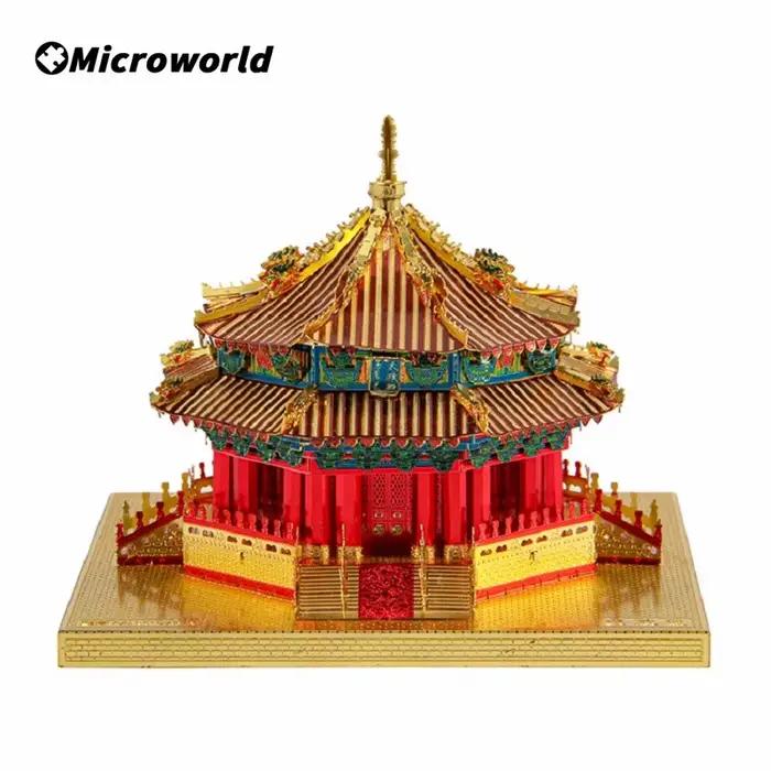 Microworld 3D métal style Puzzles jeux célèbres tour bâtiments modèles bricolage assembler Kit puzzle jouets cadeau d'anniversaire pour adulte