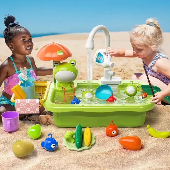 Jouet d'évier de cuisine électrique pour enfants avec eau courante
