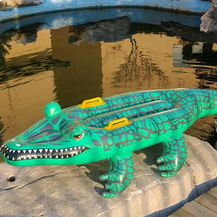 Rangée flottante gonflable en forme de Crocodile pour enfants et adultes
