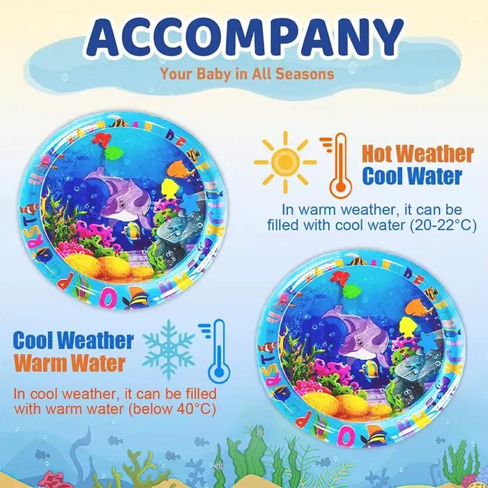 Nouveau tapis de jeu d'eau rond en PVC pour bébé