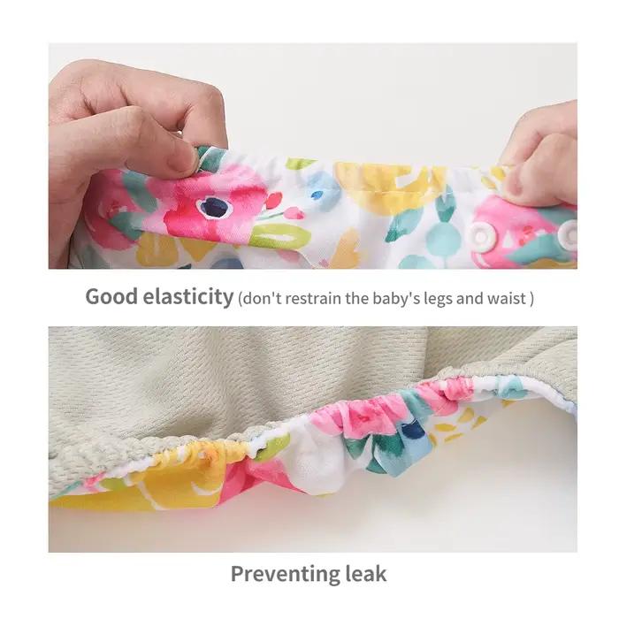 Ensemble de couches écologiques pour bébé taille unique en tissu gris foncé ajustable et lavable pour les bébés de 0 à 1 an occasions quotidiennes et spéciales