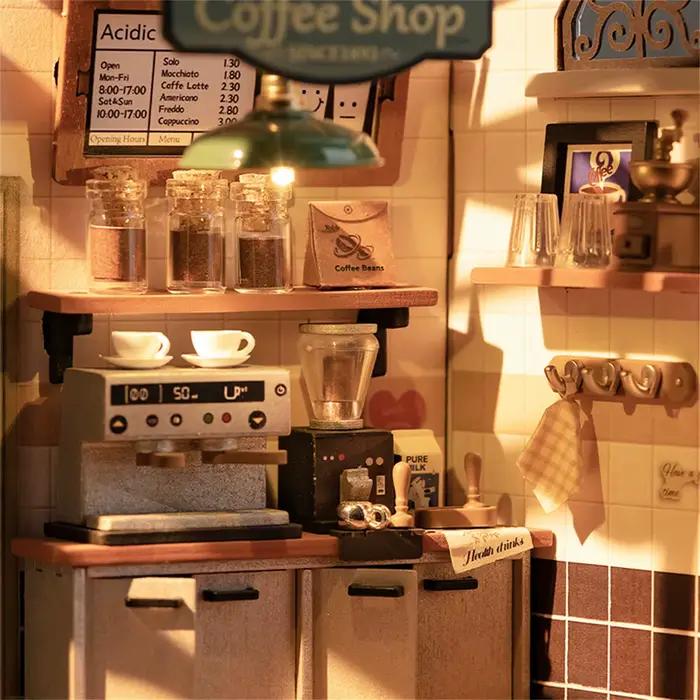 Rolife-Kit de mini maison de courses l'inventaire pour enfants, jouet en bois, café, maison de courses, kit de beurre, n ° 17, 73, bricolage