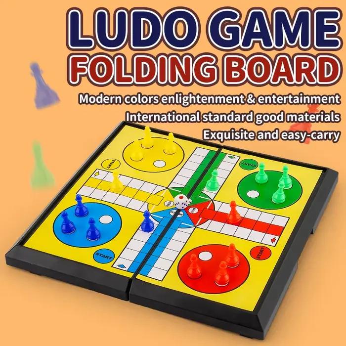 Jeu de société International Ludo pour enfants : jeu d'échecs pliable portable