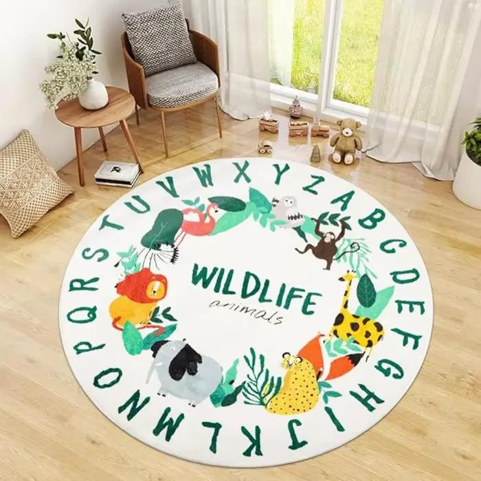 Tapis de jeu rond ABC Fruit pour enfants