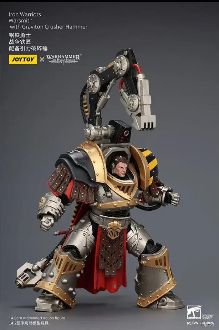 Figurine d'Anime Originale JOYTOY Warhammer 40K Iron Warriors Warsmith avec Marteau Concasseur Graviton
