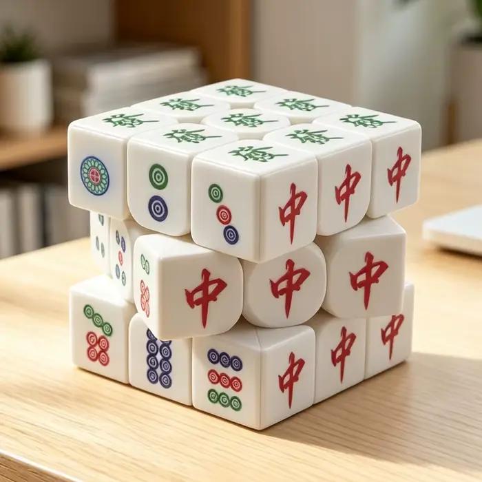 Mahjong 3x3 Magic Cube, cube de puzzle rapide imprimé UV pour débutants, cube 3x3x3, cadeau pour activité de fête