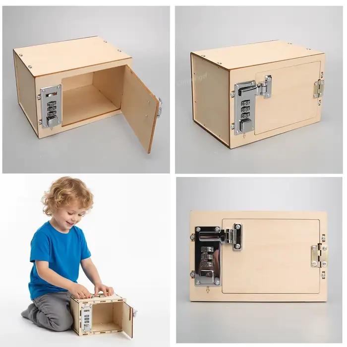 Boîte de mot de passe en bois pour enfants