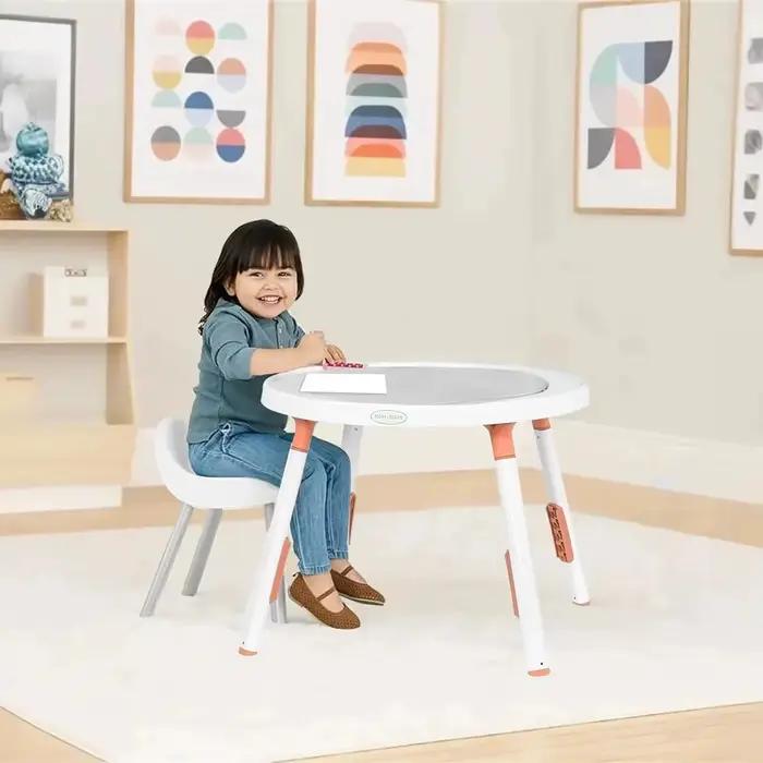 Centre d'activités et table sauteuse 3-en-1 pour bébé avec rotation à 360° ° Siège rotatif et jouets amovibles