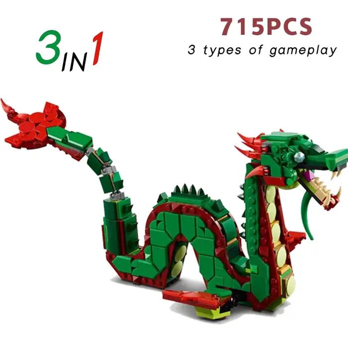 Jeu de construction 3-en-1 Dragon volant médiéval pour hommes