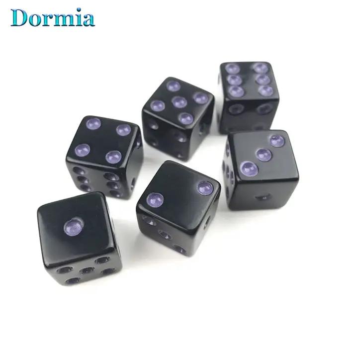 Dés Cube points colorés 6 pièces/ensemble D6 16mm