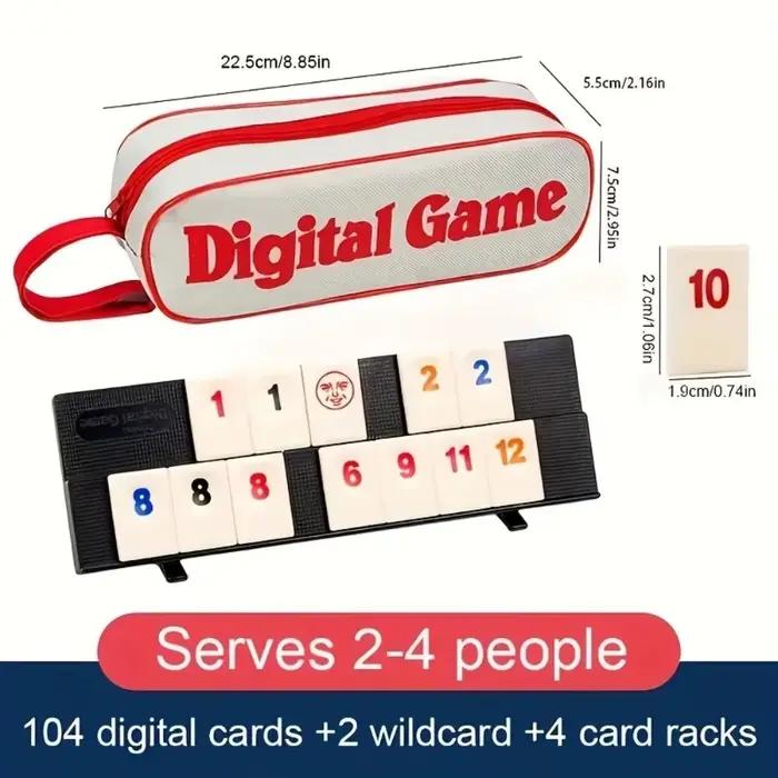 Jeu de Rummy Cube avec 4 supports, ensemble de jeu de Rummy Cube avec étui portable, jeux de société classiques pour toute la famille, jeux de puzzle éducatifs pour adolescents