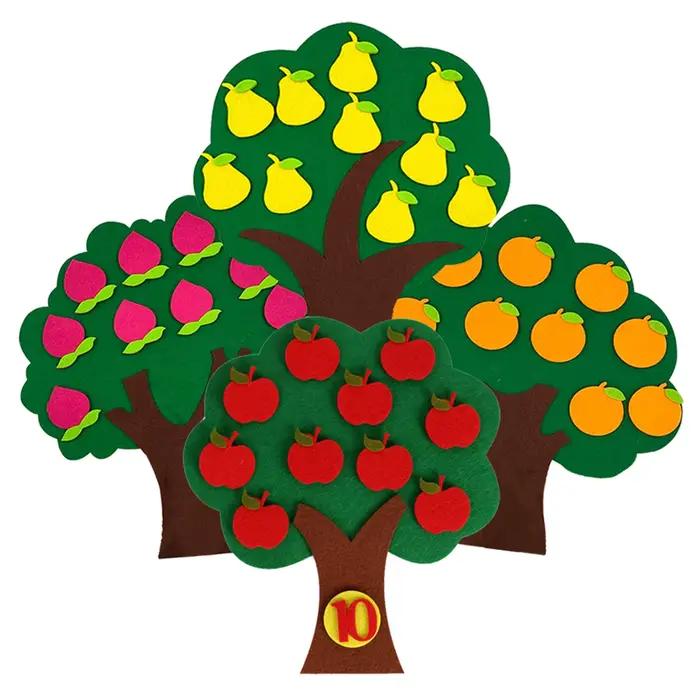 Puzzle d'arbres fruitiers en feutre pour enfants