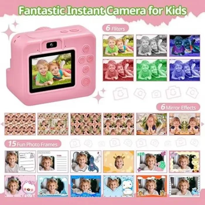 Appareil photo à impression instantanée pour enfants et jouet de photographie vidéo pour garçons et filles