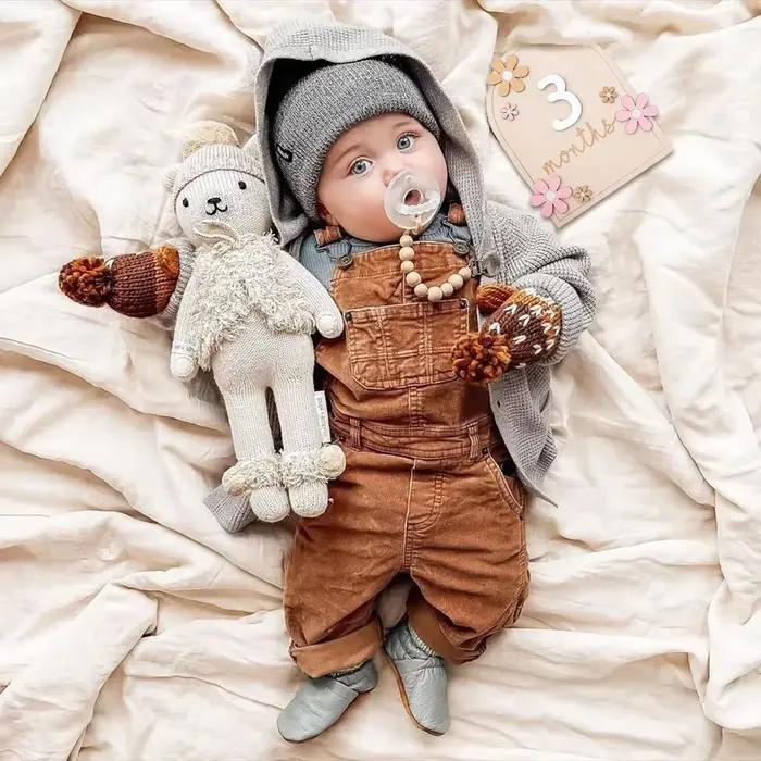 Cartes de jalon mensuelles en bois pour bébé