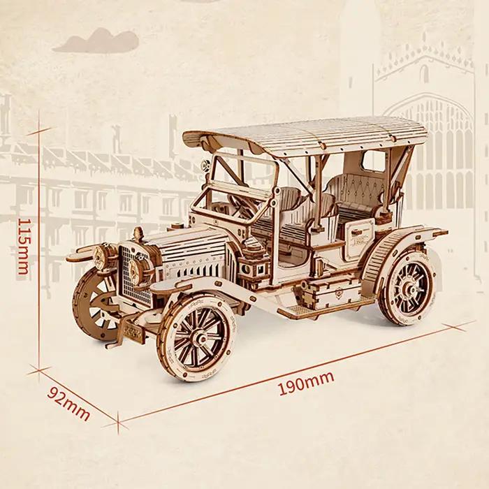 Modèle d'échelle de puzzle en bois de voiture 3D de voiture classique
