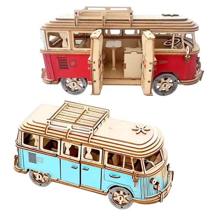 Puzzle de voiture en bois 3D