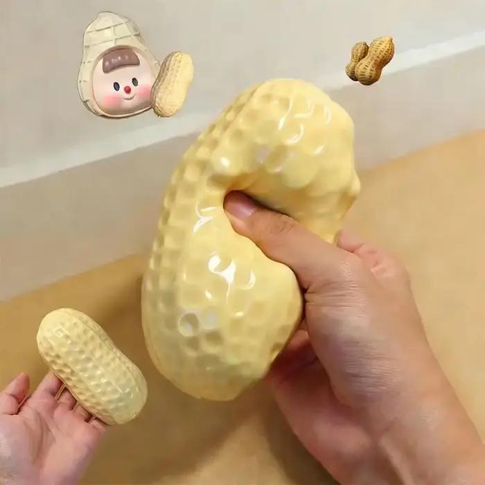 Balle anti-stress cacahuète jouet à presser croquant sensoriel ASMR texture douce onctueuse jouet anti-stress pour adultes détente relaxation stress quotidien