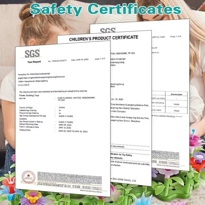 Jouets de construction de jardin de fleurs pour les filles
