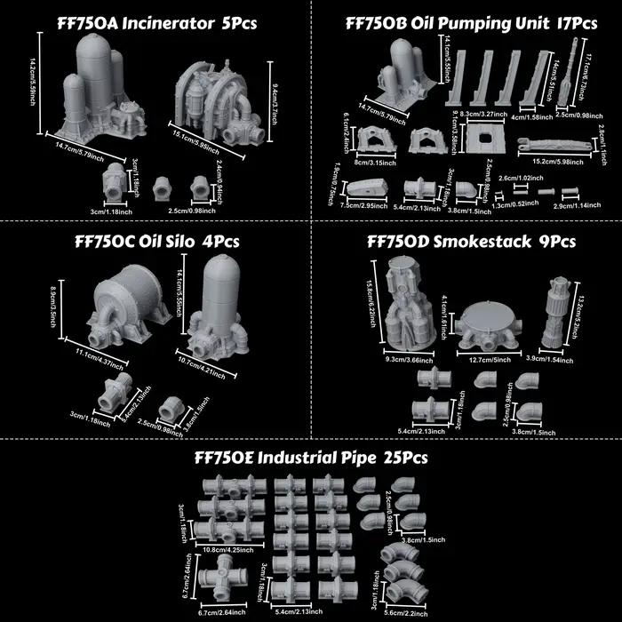 Ensemble de terrains industriels de science-fiction pour jeux de rôle