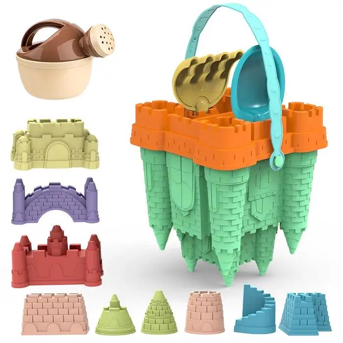Ensemble de jouets de plage Château et seau pour le sable, accessoires, jouets d'été pour enfants, jouets de sable pour enfants, cadeaux amusants pour la famille en plein air