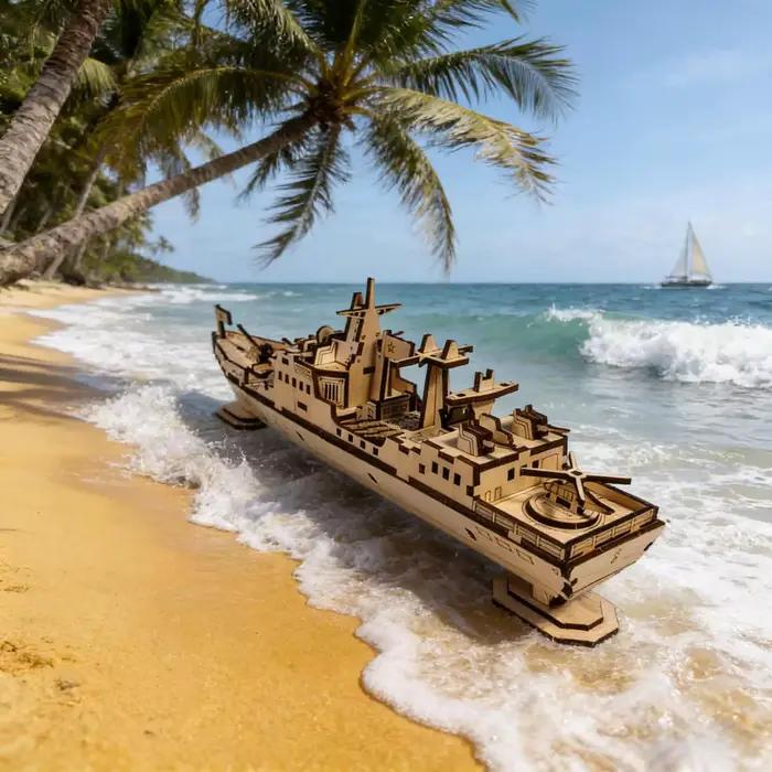 Puzzle en bois 3D, modèle de navire de guerre